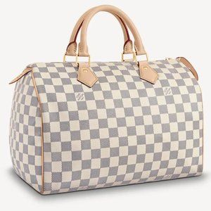 👜⭐️AUTHENTIC⭐️👜LV Speedy 30 Boston Handbag Damier Azur Ivory